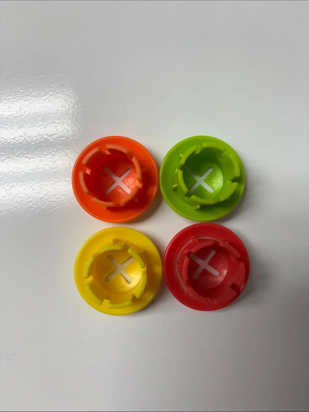 Lovevery Replacement Button Peg Toys - Yellow, Green, Red, Orange (Set of 4)